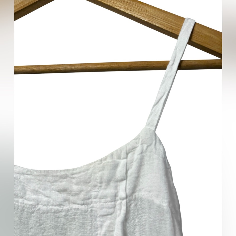White 100% Linen Tank Top - Picture 3 of 6